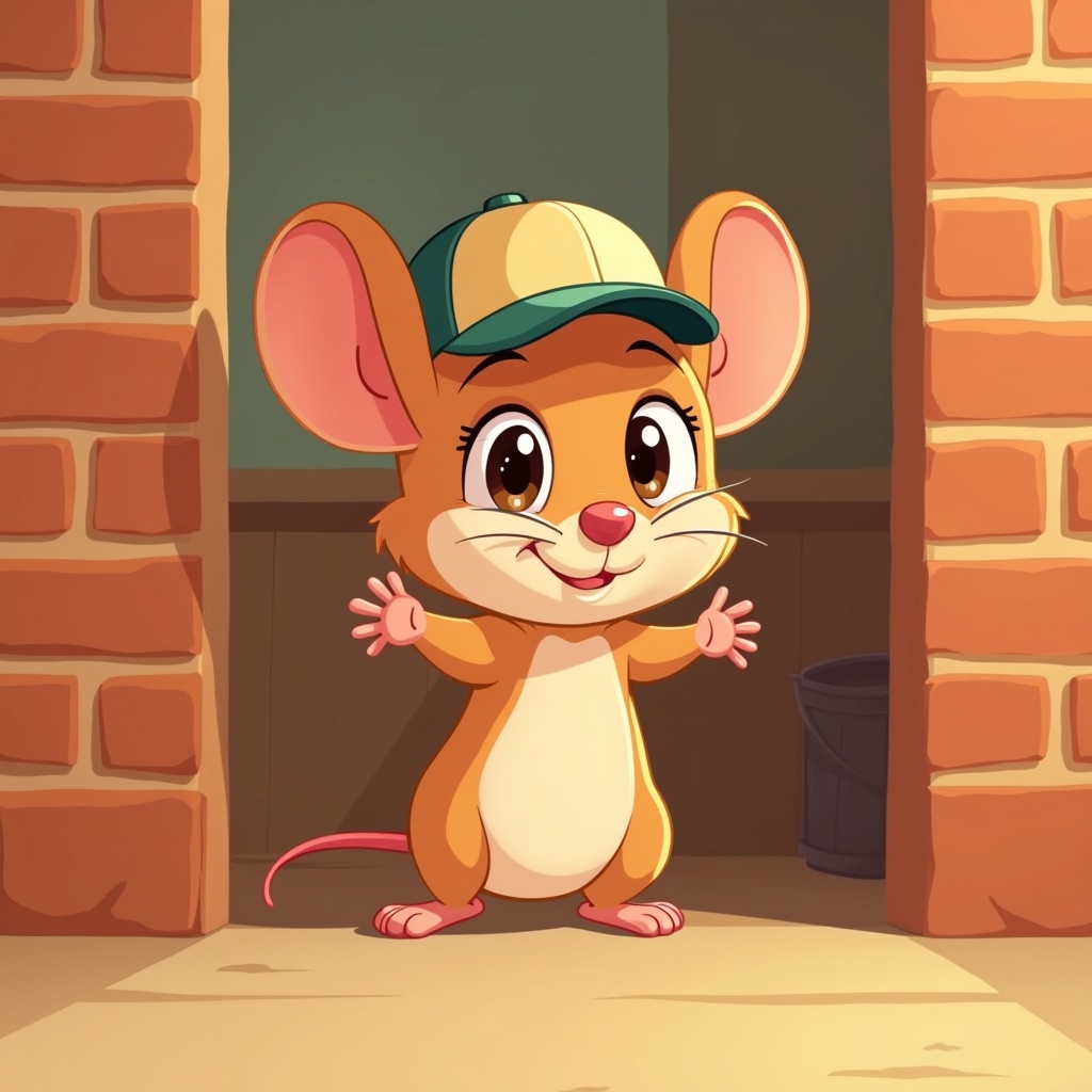 C-Train, a confident little mouse in a baseball cap